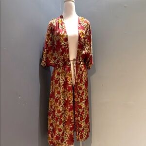 Evereve Red and Gold Floral wrap